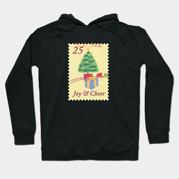 Vintage Christmas Postcard Art Hoodie by Asterisk Design Store